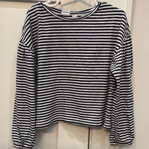 Gap Striped Navy and White Long Sleeve Top
